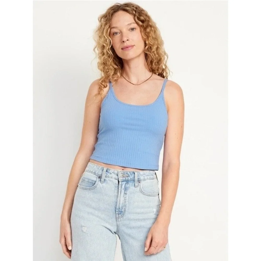 Fitted Ultra-Crop Ribbed Cami LARGE NWT rare